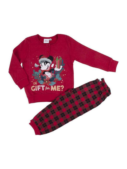 Minnie Mouse Kinder Schlafanzug Winterlich Rot