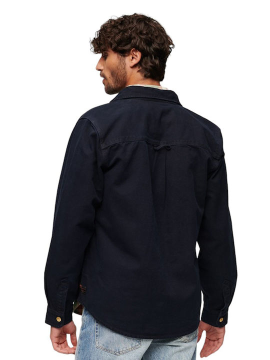 Superdry D2 Ovin Surplus Herrenhemd Overshirt Langärmelig Blue