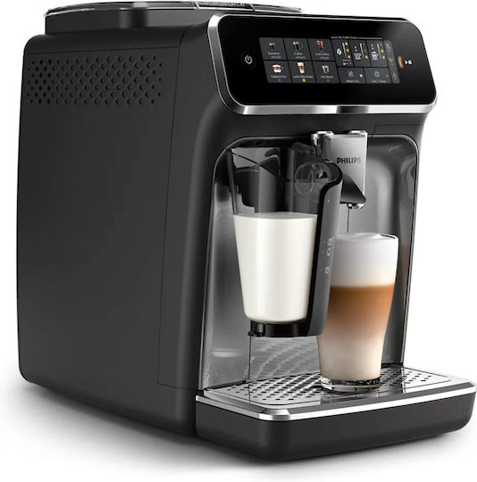 Philips Серия 3300 Автоматична Еспресо Кафемашина 1500W Налягане 15bar за Капучино с Мелачка Черна EP3349/70