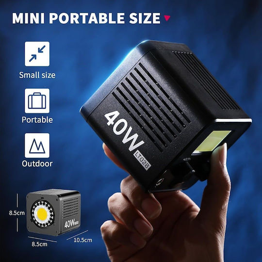 Ulanzi Lt028 Rechargeable Bi-color Cob Light Video Light 40W with Luminance Lux 13260 Lux