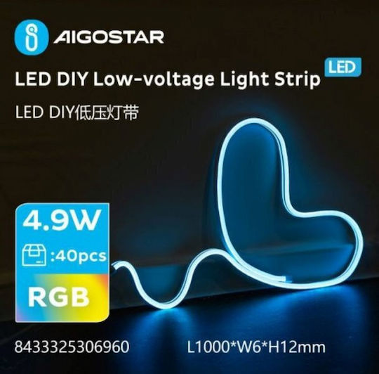 Aigostar Bandă LED USB 5V RGB Lumină 1m cu Sursă de alimentare