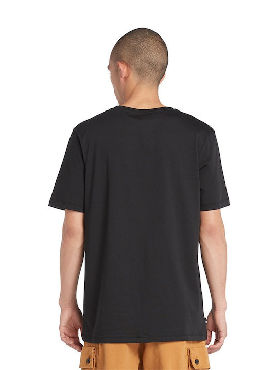 Timberland Stack T-shirt Bărbătesc cu Mânecă Scurtă BLACK