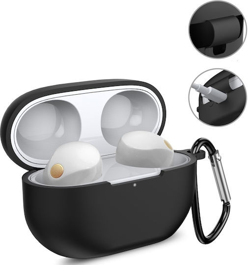 Husă cu cârlig în culoarea Negru pentru Sony WF-1000XM5