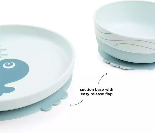 Done by Deer Feeding Set made of Plastic with Non-Slip Base Blue 3pcs