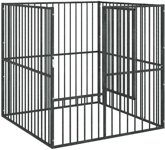 vidaXL Πάρκο Σκύλου με 4 Πάνελ 100x100x100εκ. Μαύρο
