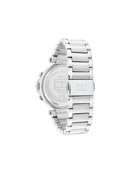Tommy Hilfiger Watch Chronograph Battery with Silver Metal Bracelet