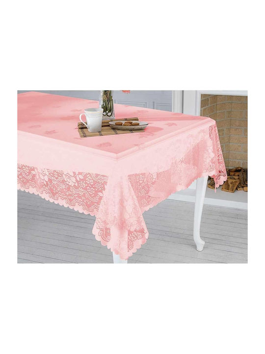 Linea Home Romance Polyester Lace Tablecloth Δαντέλα Πούδρα 160x220cm