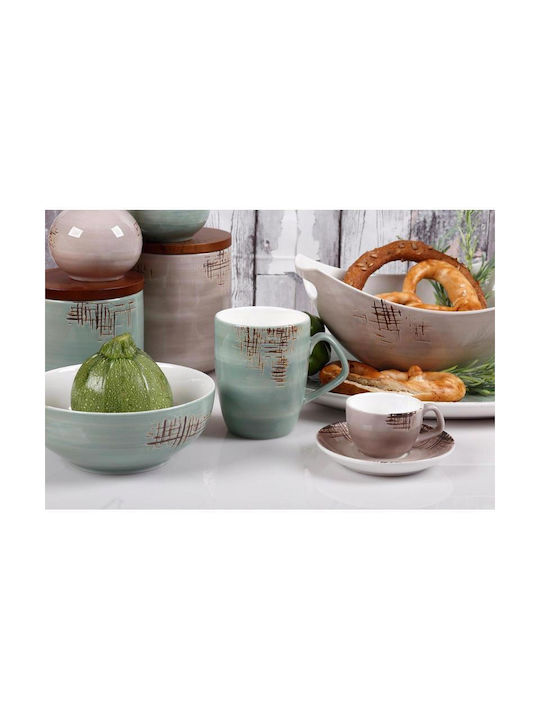 Cryspo Trio Country Οβάλ Πυρίμαχο Σκεύος από Πορσελάνη 37x37x10.2cm Green