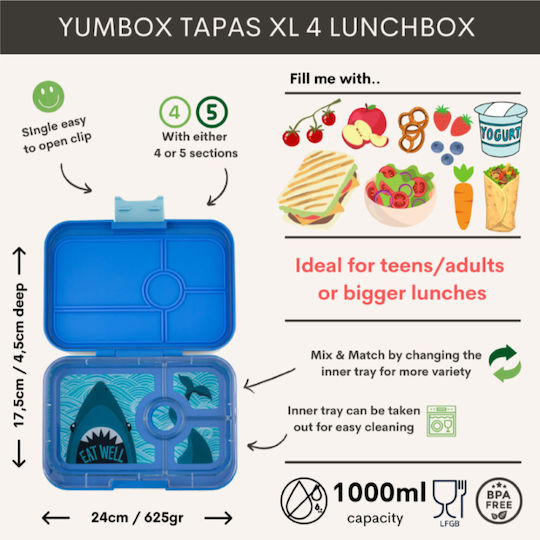 Yumbox Пластмасово детско контейнерче за храна Лилав