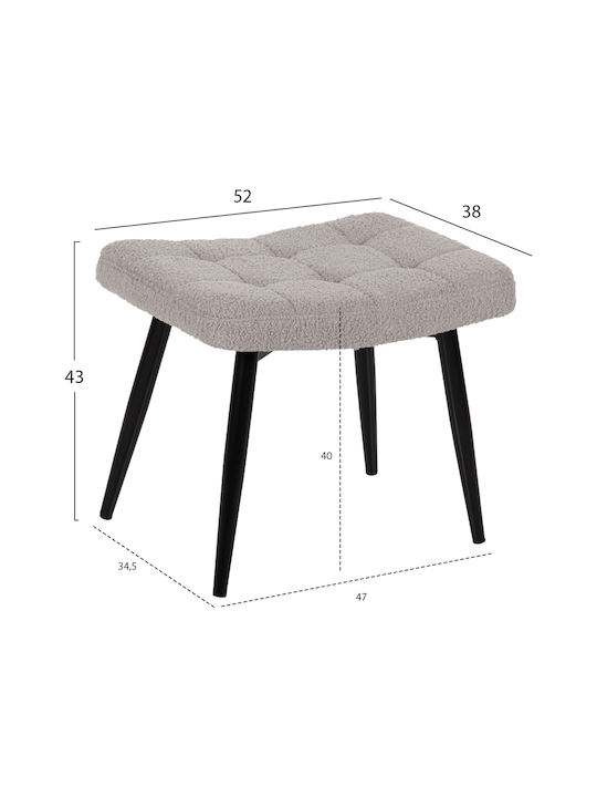 Armchair with Footstool Gray 70x74x105cm