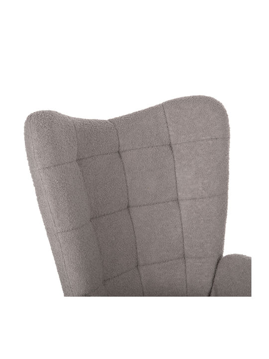 Armchair with Footstool Gray 70x74x105cm