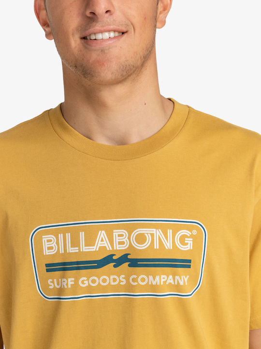 Billabong Trademark Ανδρικό T-shirt Κοντομάνικο Χρυσό
