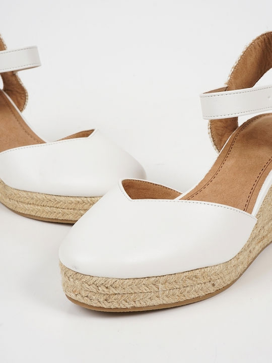 Piazza Shoes Καλοκαιρινές Γυναικείες Πλατφόρμες σε Στυλ Εσπαντρίγιας Λευκές