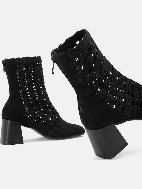 Wildleder Stiefeletten Damen Schwarz