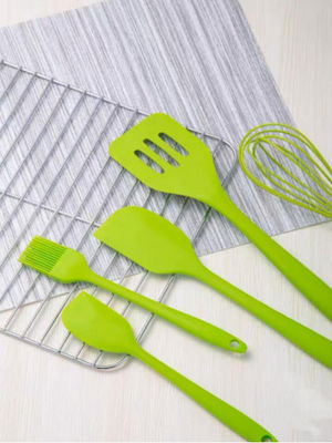 Silicone Cooking Utensil Set Green 5pcs