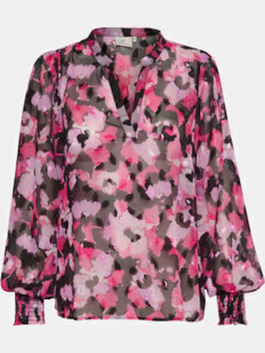 Women's Summer Blouse Long Sleeve Pink