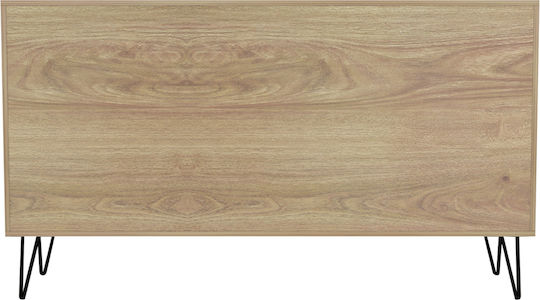 Sideboard Carbon Holz Schwarz - Schwarz Marmor 142x40x83cm