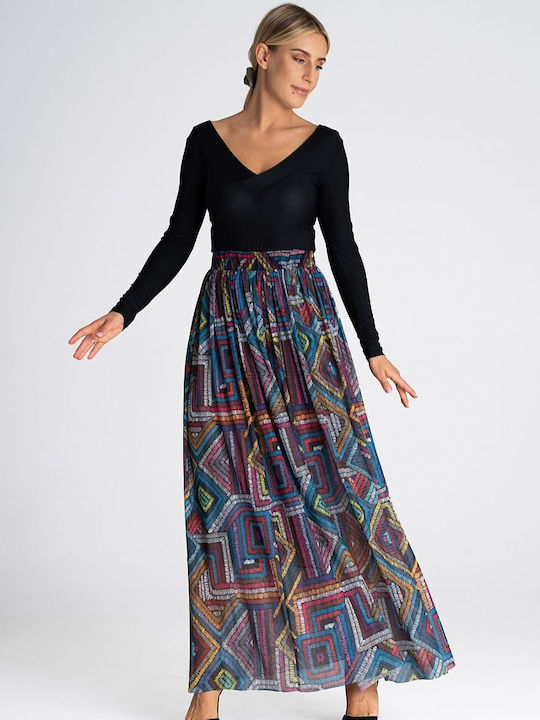 Figl Maxi Skirt in Gray color