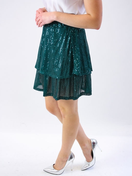 Brak High Waist Midi Skirt Polka Dot in Green color