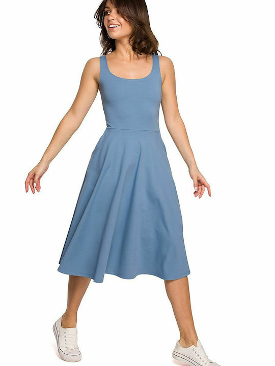 BeWear Sommer Midi Kleid Blau