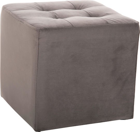 Hocker Für das Wohnzimmer Gepolstert mit Samt Punk Gray 39x39x36cm