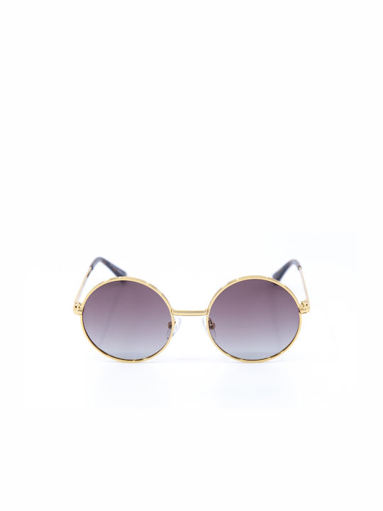 Monte Como Sunglasses with Gold Metal Frame and Purple Gradient Lens AK17104 C03