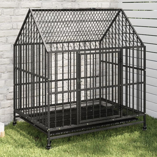 vidaXL Dog Wire Cage Black 100x77x117cm