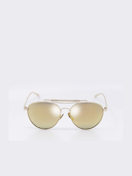 Monte Como Sunglasses with Gold Metal Frame and Gold Mirror Lens YX007 C1