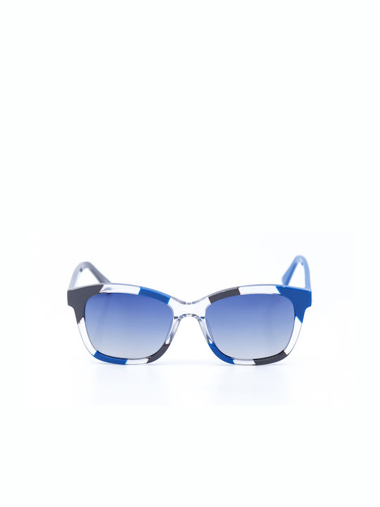 Monte Como Women's Sunglasses with Multicolour Plastic Frame and Blue Gradient Lens WD8002 C4