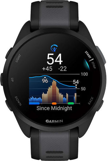 Garmin Forerunner 165 43mm Waterproof Smartwatch with Heart Rate Monitor (Black/Slate Gray)