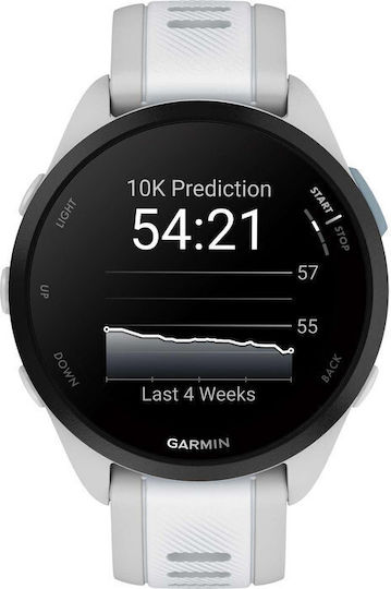 Garmin Forerunner 165 43mm Αδιάβροχο Smartwatch με Παλμογράφο (Mist Gray/Whitestone)