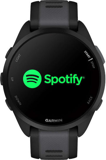 Garmin Forerunner 165 Music 43mm Waterproof Smartwatch with Heart Rate Monitor (Black/Slate Gray)