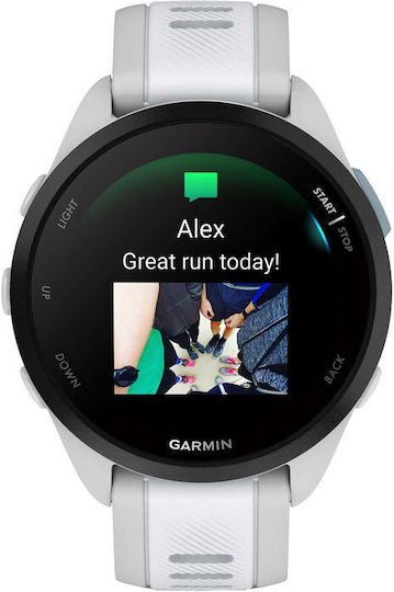 Garmin Forerunner 165 Music 43mm Wasserdicht Smartwatch mit Pulsmesser (Mist Gray/Whitestone)