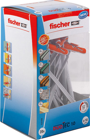 fischer Duotec Dübel 50mm Schraubanker Kunststoff 20Stück