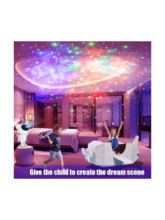 Octopus Led Παιδικό Φωτιστικό Projector Αστροναύτης με Προβολή Αστεριών Λευκό