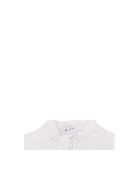 Kids Casual Sleeveless Short Ecru Jacket