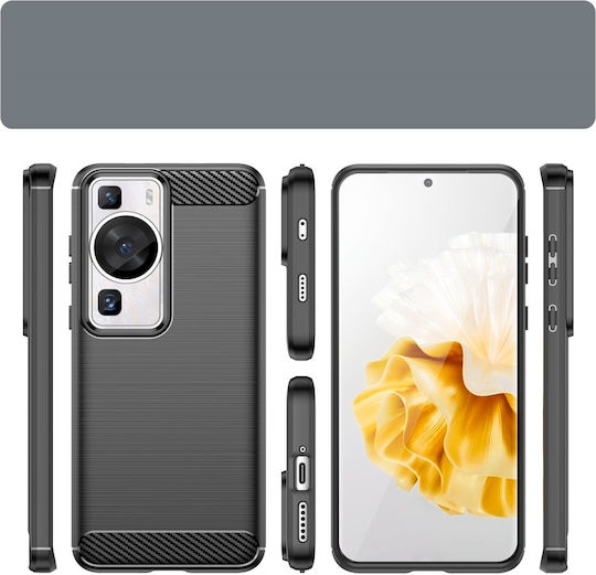 Umschlag Rückseite Kunststoff / Silikon Schwarz (Huawei P60)