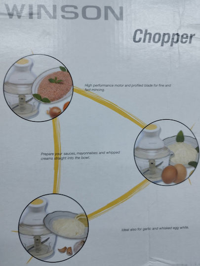 Winson Mini Chopper Multi 400W mit 1l Behälter Grau