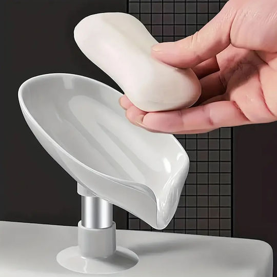 AGC Tabletop Soap Dish Plastic with Suction Cup White