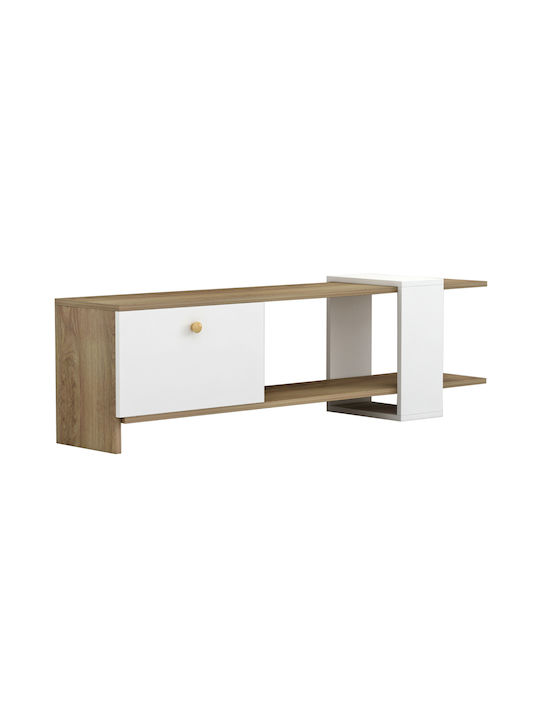 Έπιπλο Τηλεόρασης Henriette Λευκό Μ120xΠ25xΥ37cm