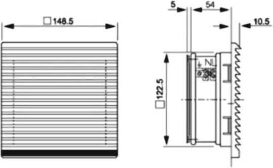 Linkwell FKL6622.230 Wall-mounted Ventilator 122.5mm White