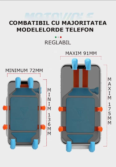 Motowolf Halterung Telefon Motorrad mit Koffer für Spiegel