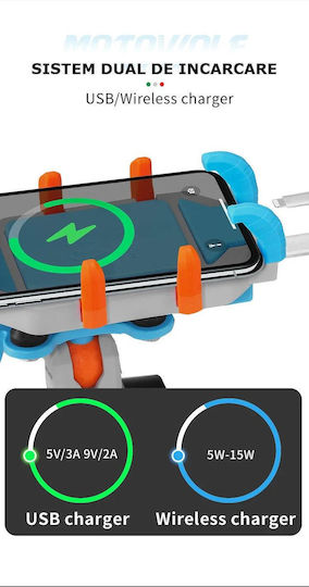 Motowolf Halterung Telefon Motorrad mit Koffer für Spiegel