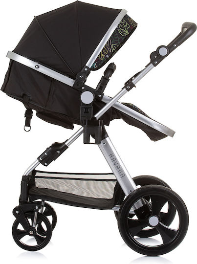 Chipolino Havana Бебешка количка 2 в 1 Obsidian/Leaves