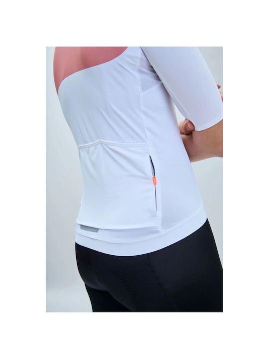 Poc Tricou De Ciclism Esențial Drum Pentru Femei Mâneci Scurte Alb