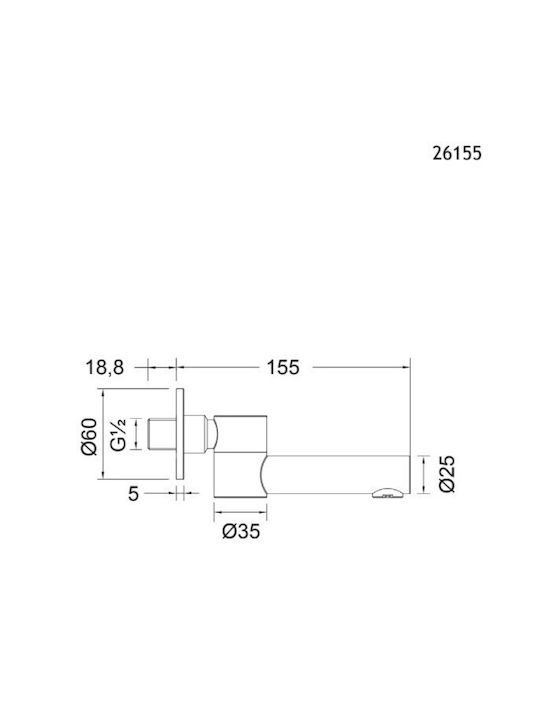 La Torre 210-26155-110 Комплект смесител и чучур за вграждане за душ кабина 1 Изход Инокс сребърен