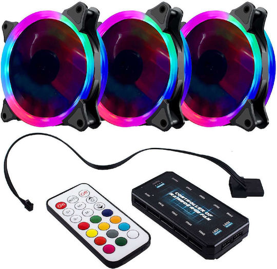 Makki MAKKI-FAN120-RGB-3P Case Fan 120mm with RGB Lighting and Connection 6-Pin 3pcs