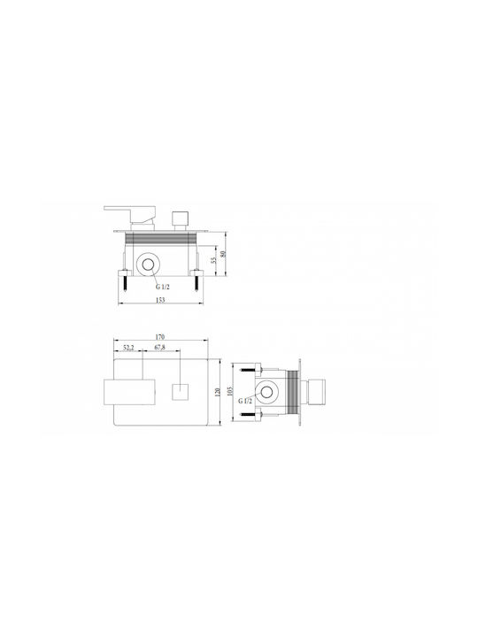 Sparke Built-in Mixer & Shower Head Set for Shower 2 Exits Black