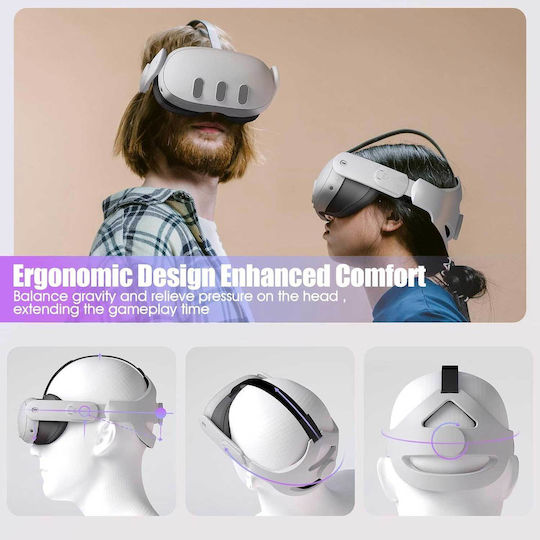 Orzero&Newzerol Aaz146x1 Elite Strap Replacement For Quest 3 VR Cover in White color