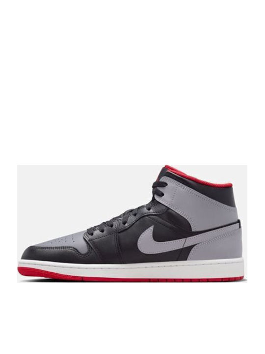 Air  1 Mid Boots Black / Fire Red / White / Cement Grey